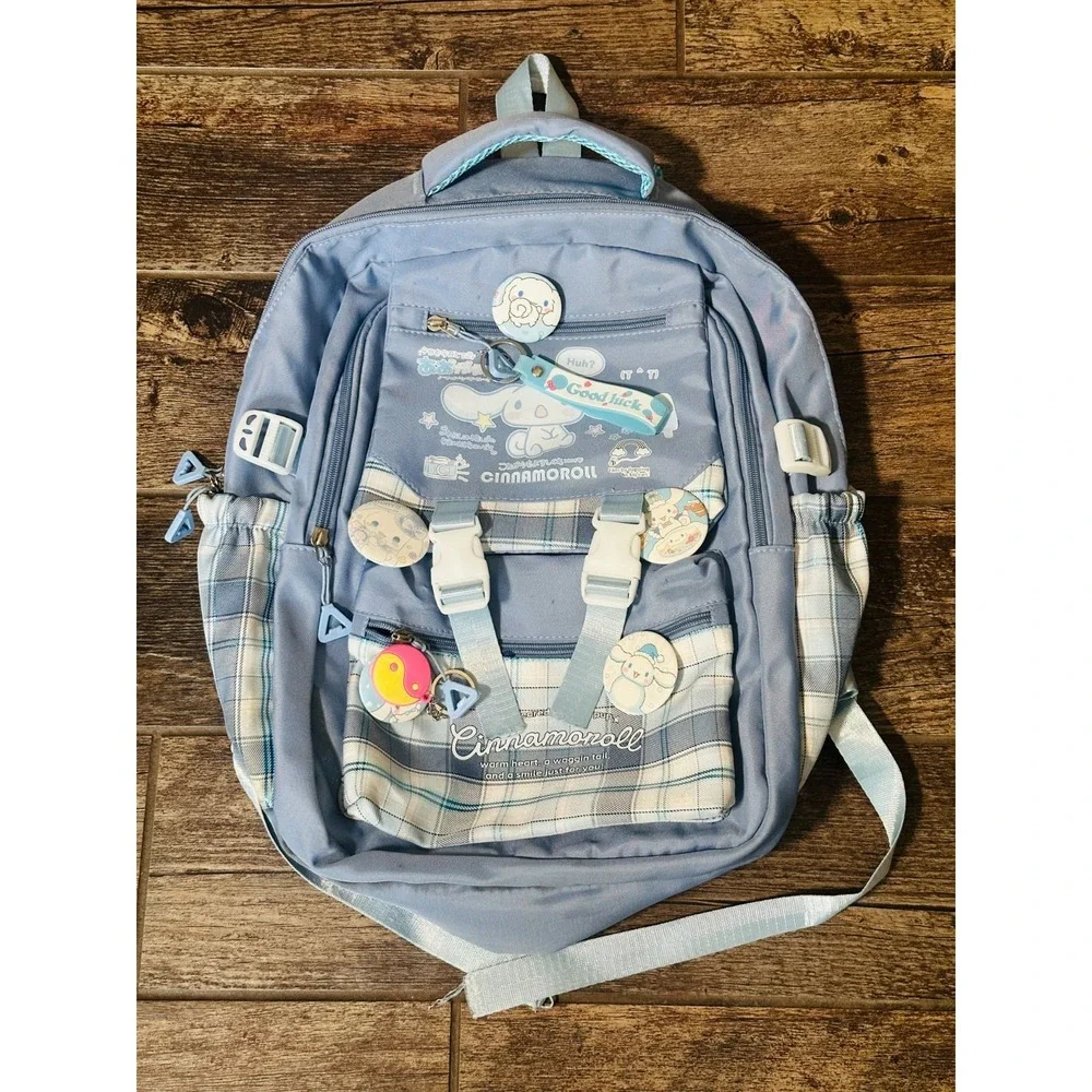 Cinnamoroll Sanrio Japan Blue White Back to School Backpack - with Buttons!